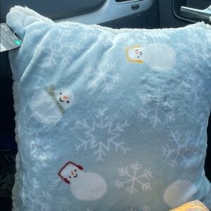 Free with purchase cuddle, duds, Cozy Snowman Holiday Pillow NWT